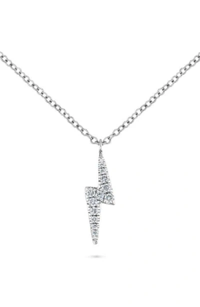 Maria Tash Diamond & Sapphire Lightning Pendant Necklace In Metallic