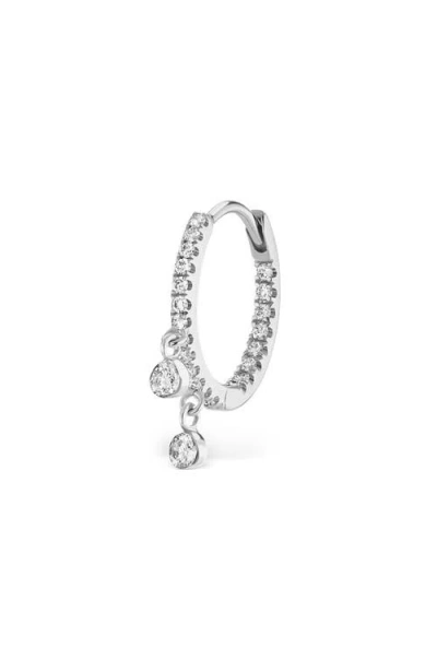Maria Tash Diamond Eternity Double Charm Hoop Earring In Metallic