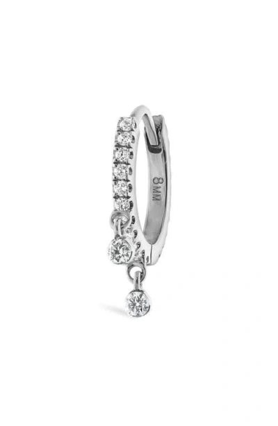 Maria Tash Diamond Eternity Double Charm Hoop Earring In Metallic