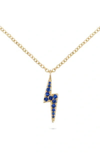 Maria Tash Diamond & Sapphire Lightning Pendant Necklace In Gold
