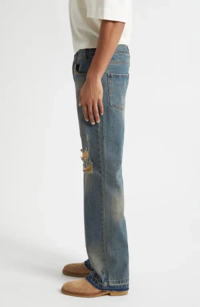 Midnight Rodeo Texoma Distressed Release Hem Bootcut Jeans In Blue