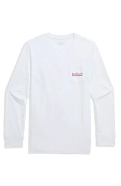 Vineyard Vines Kids' Holiday Pups Long Sleeve Cotton Graphic T-shirt In White
