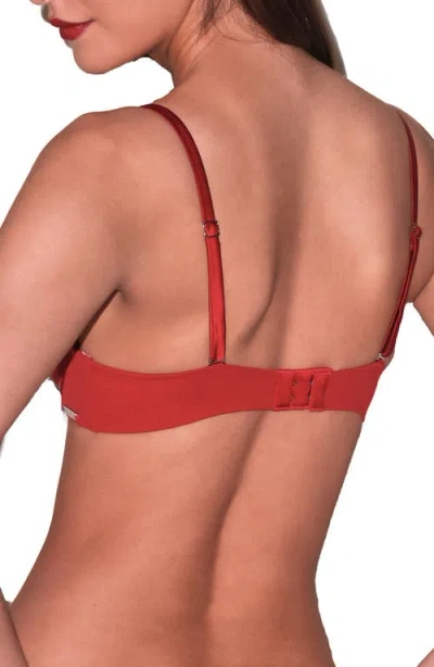 Fleur Du Mal Le Stretch U-neck Underwire Plunge Bra In Red