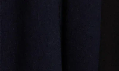 Reiss Zaya Mock Neck Long Sleeve Rib Dress In Blue