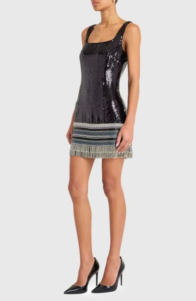 Amanda Uprichard Augustine Sequin Minidress In Black
