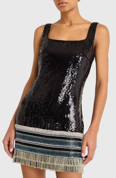 Amanda Uprichard Augustine Sequin Minidress In Black