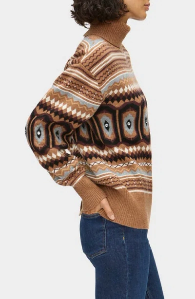 Aligne Christine Fairisle Pullover In Brown