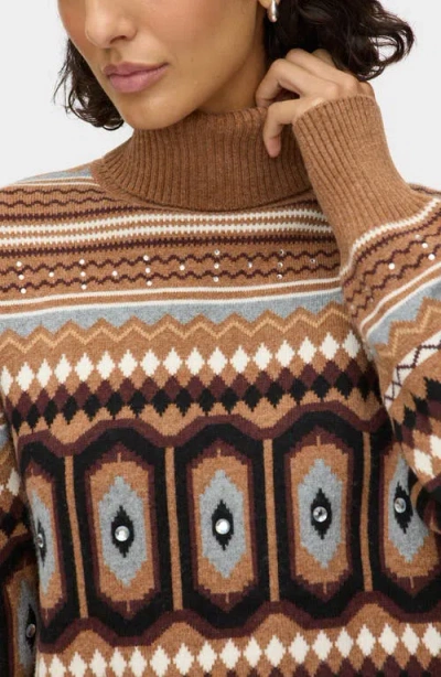Aligne Christine Fairisle Pullover In Brown