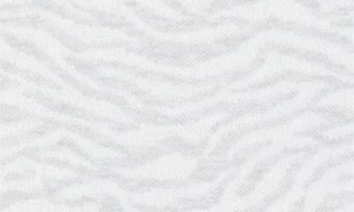 Anne Klein Zebra Stripe Boat Neck Knit Top In White