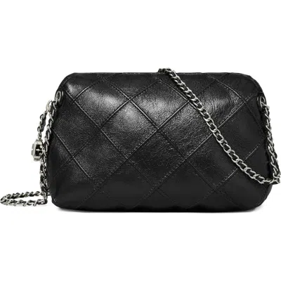 Tory Burch Fleming Soft Leather Crossbody Bag In Black