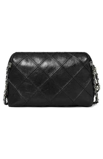 Tory Burch Fleming Soft Leather Crossbody Bag In Black