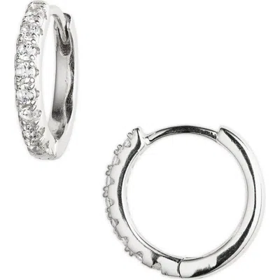 Chanteur Kids' Pavé Crystal Hoop Earrings In Silver