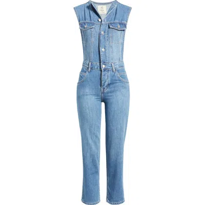 Free People All You Need Denim Jumpsuit In Blue