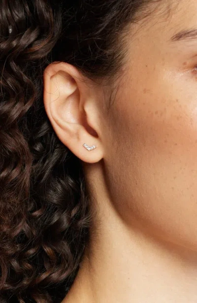 Nordstrom Set Of 3 Cubic Zirconia Geometric Stud Earrings In Metallic