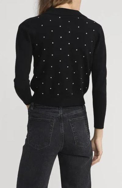 Frame Wool-cashmere Rhinestone-embellished Cardigan In Black