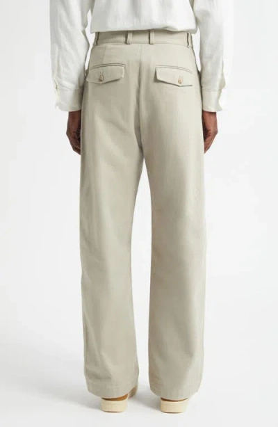 De Bonne Facture Wide Leg Work Pants In Neutral