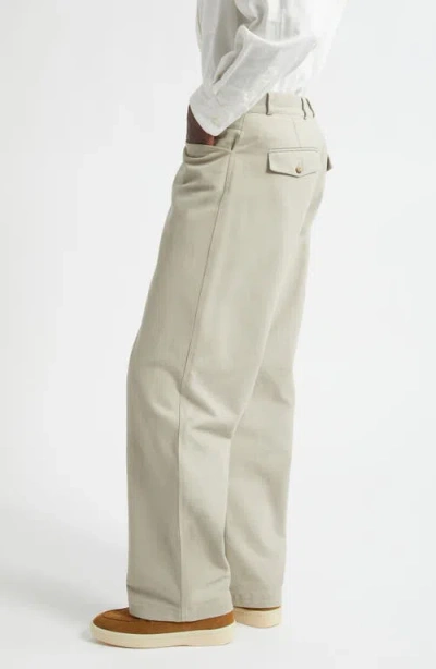 De Bonne Facture Wide Leg Work Pants In Neutral