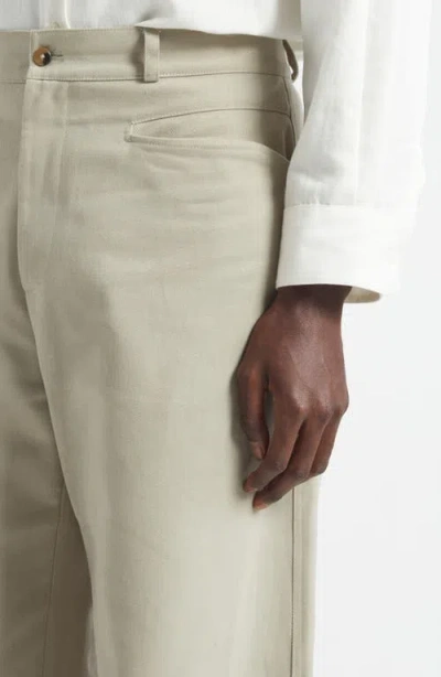 De Bonne Facture Wide Leg Work Pants In Neutral