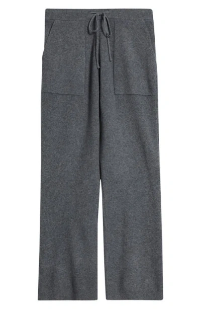 Krost Wide Leg Knit Wool Drawstring Pants In Gray