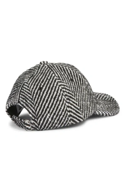 Krost Elliot Adjustable Wool Blend Herringbone Baseball Cap In Black