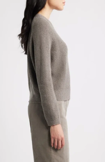 Eileen Fisher Organic Cotton & Cashmere Crewneck Sweater In Brown