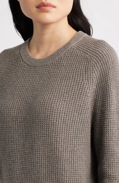 Eileen Fisher Organic Cotton & Cashmere Crewneck Sweater In Brown
