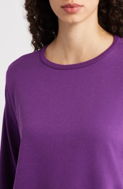 Eileen Fisher Boxy Terry Top In Purple