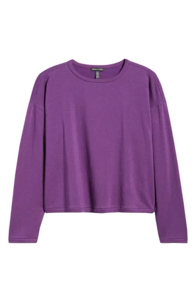 Eileen Fisher Boxy Terry Top In Purple