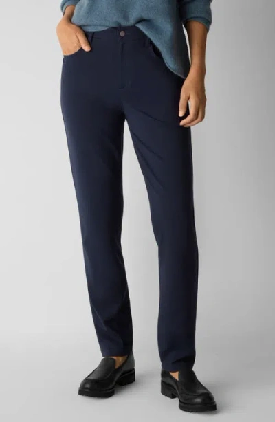Eileen Fisher High Waist Slim Fit Jeans In Blue