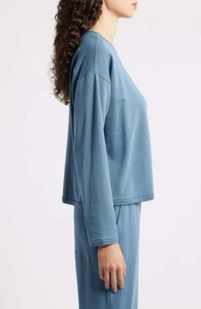 Eileen Fisher Boxy Terry Top In Blue