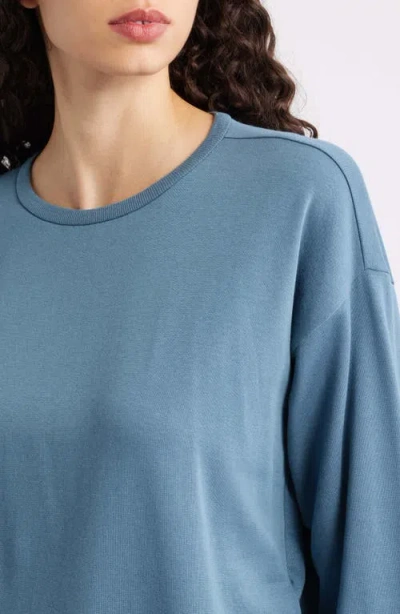 Eileen Fisher Boxy Terry Top In Blue