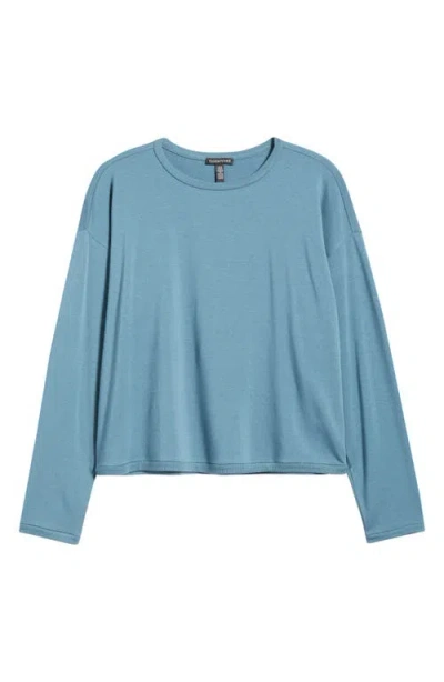 Eileen Fisher Boxy Terry Top In Blue