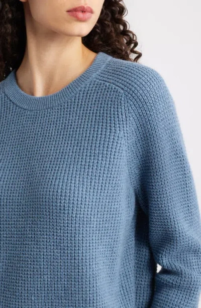Eileen Fisher Organic Cotton & Cashmere Crewneck Sweater In Blue