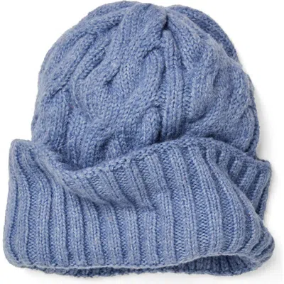 Free People Coast Line Cable Beanie In Blue