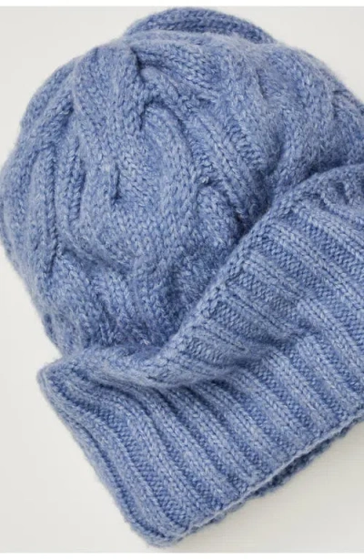Free People Coast Line Cable Beanie In Blue