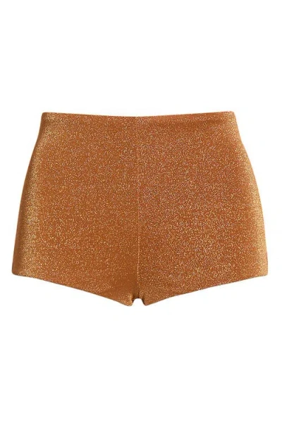 Afrm Yves Sparkle Jersey Micro Shorts In Brown