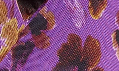 Afrm Cadence Floral Ruffle Top In Purple