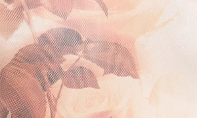 Afrm Kaylee Print Long Sleeve Mesh Top In Neutral