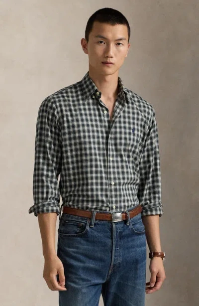 Polo Ralph Lauren Classic Fit Plaid Twill Shirt In Black