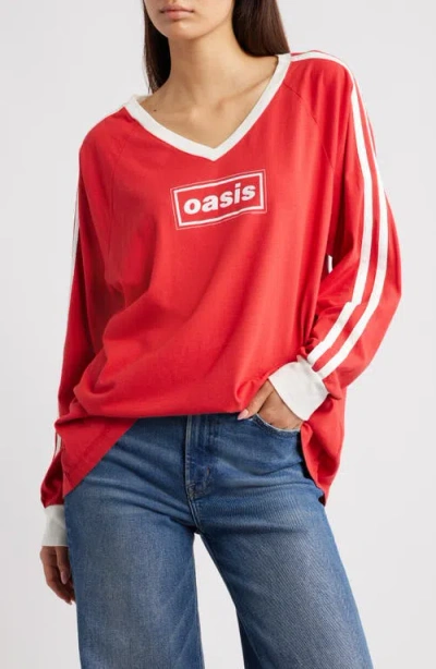 Daydreamer Oasis Long Sleeve Graphic T-shirt In Red