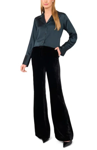 Ted Baker Stretch Satin Button-up Shirt In Blue