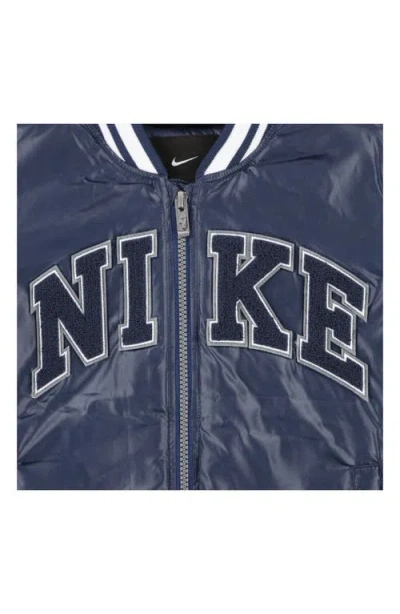 Nike Kids' Puffer Baseball Jacket In Blue