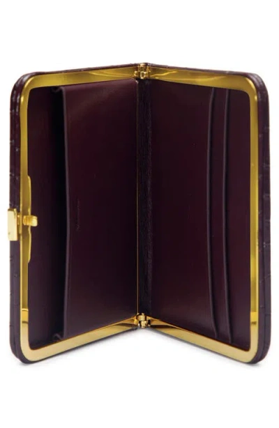 Vince Croc Embossed Frame Wallet In Purple