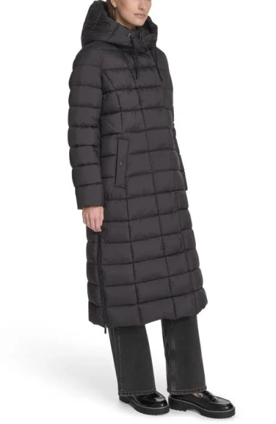 Kenneth Cole New York Water Resistant Stadium Length Quilted Puffer Coat In Black