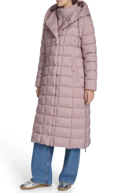 Kenneth Cole New York Water Resistant Stadium Length Quilted Puffer Coat In Pink