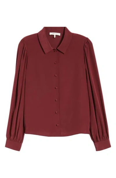 Frame Staple Silk Button-up Shirt In Brown
