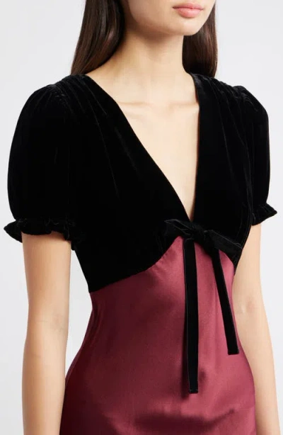 Rails Dory Velvet Shrug Satin Dress In Black