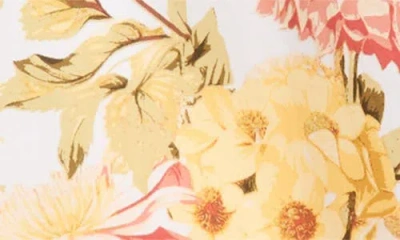 Sugarlips Zury Split Neck Flutter Sleeve Stretch Cotton Top In White