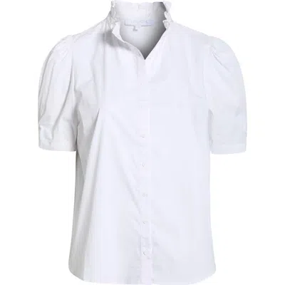 Sugarlips Finley Ruffle Puff Sleeve Shirt In White