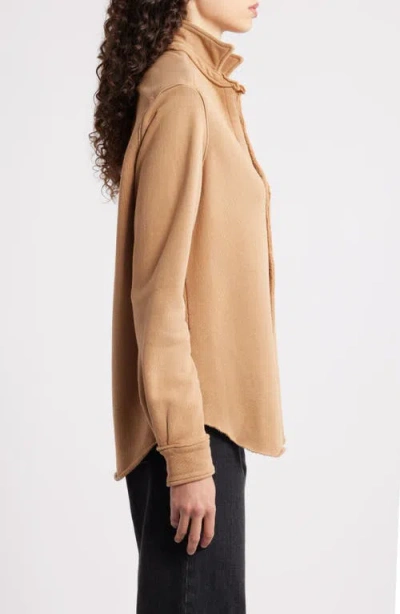 Frank & Eileen Eileen Relaxed Terry Button-up Shirt In Brown